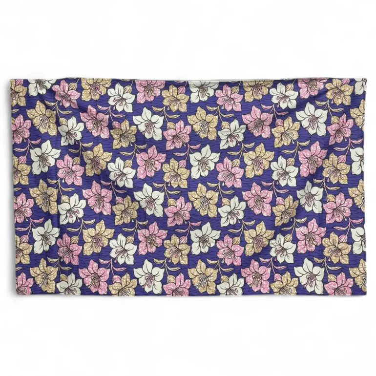 Sarong / pareo / pangi katoen - Strandkleding wikkelrok / omslagdoek / baby wrap - Paarse Flowers
