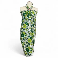 Sarong / pareo / pangi katoen - Strandkleding wikkelrok / omslagdoek / baby wrap - Groene flower