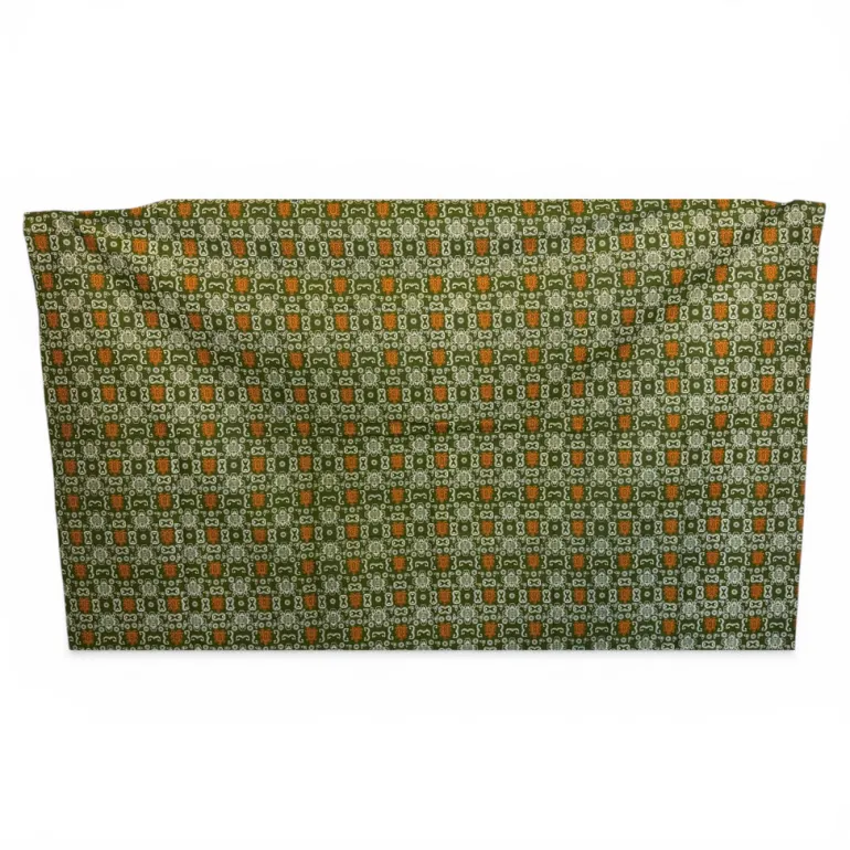 Sarong / pareo / pangi katoen - Strandkleding wikkelrok / omslagdoek / baby wrap - Olijfgroen Oranje Bogolan iconen