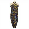 Sarong / pareo / pangi katoen - Strandkleding wikkelrok / omslagdoek / baby wrap - Geel / roze bladeren