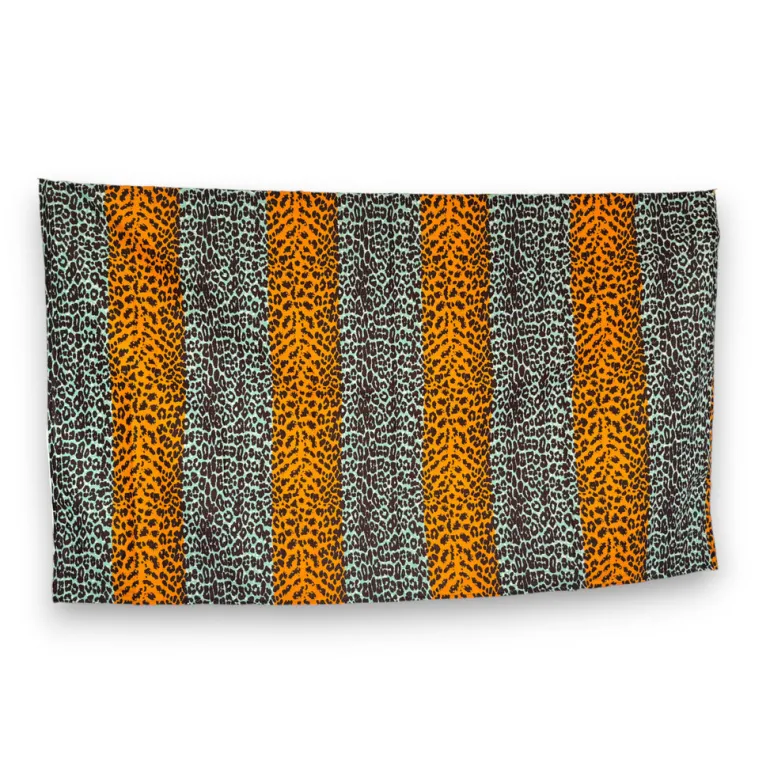 Sarong / pareo / pangi katoen - Strandkleding wikkelrok / omslagdoek / baby wrap - Panter oranje / turquoise