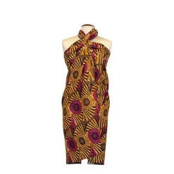 Sarong / pareo / pangi katoen - Strandkleding wikkelrok / omslagdoek / baby wrap - Bruin Geel Circle Rays