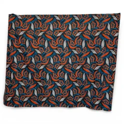 Sarong / pareo / pangi katoen - Strandkleding wikkelrok / omslagdoek / baby wrap - Blauw Oranje Leaves and Berries