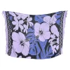 Sarong / pareo - Strandkleding wikkelrok - Paars / zwart flower
