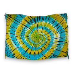 Sarong / pareo - Strandkleding wikkelrok - Tie dye geel / turquoise