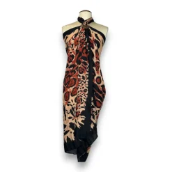 Sarong / pareo - Strandkleding wikkelrok - Luipaard zwart