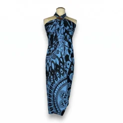 Sarong / pareo - Strandkleding wikkelrok - Zwart / blauw Mandala