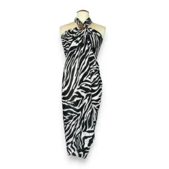 Sarong / pareo - Strandkleding wikkelrok - Zwart / wit