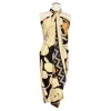 Sarong / pareo - Strandkleding wikkelrok - Beige / zwart flower