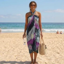 Sarong / pareo - Strandkleding wikkelrok - Tie dye Grijs