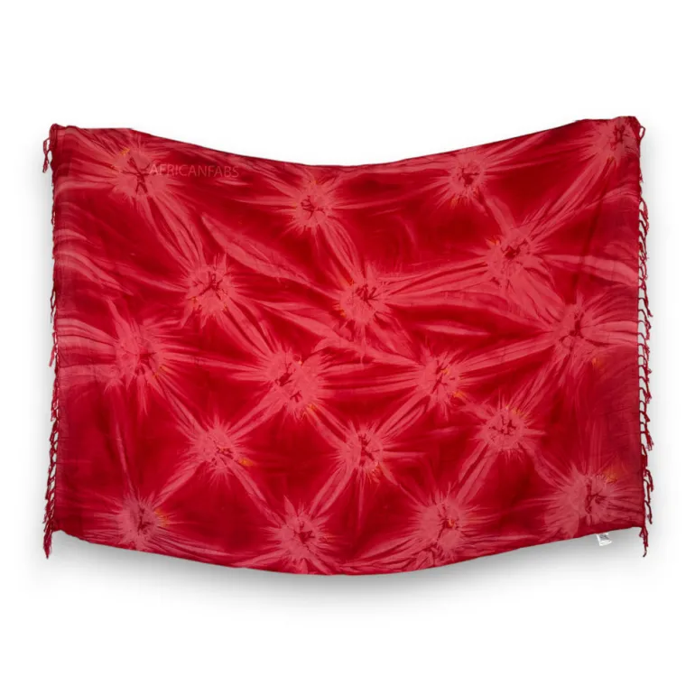 Sarong / pareo - Strandkleding wikkelrok - Tie dye rood