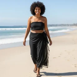 Sarong / pareo - Strandkleding wikkelrok - Zwart