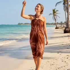 Sarong / pareo - Strandkleding wikkelrok - Bruine tie dye