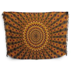 Sarong / pareo - Strandkleding wikkelrok - Bruin Oranje Peacock Sunset