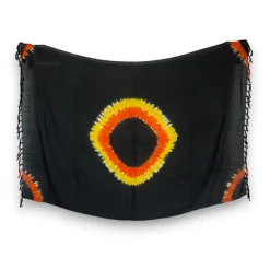 Sarong / pareo - Strandkleding wikkelrok - Tie dye Zwart