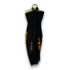 Sarong / pareo - Strandkleding wikkelrok - Tie dye Zwart