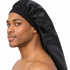 Satijnen Bonnet voor Dreadlocks / Braids / Rasta - Zwarte Dreadsock / Satijnen Slaapmuts / Hair Bonnet