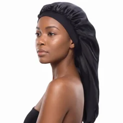 Satijnen Bonnet voor Dreadlocks / Braids / Rasta - Zwarte Dreadsock / Satijnen Slaapmuts / Hair Bonnet