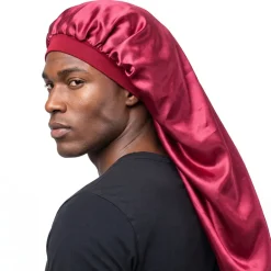 Satijnen Bonnet voor Dreadlocks / Braids / Rasta - Rode Dreadsock / Satijnen Slaapmuts / Hair Bonnet