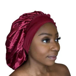 Satijnen Haar Bonnet - Rood (Satijnen Slaapmuts )