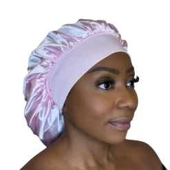 Satijnen Haar Bonnet - Roze (Satijnen Slaapmuts )