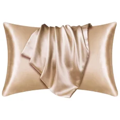 Satijnen kussensloop Licht Kaki 60 x 70 cm hoofdkussen formaat - Satin pillow case / Zijdezachte kussensloop van satijn
