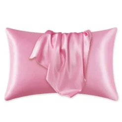 Satijnen kussensloop Roze 60 x 70 cm hoofdkussen formaat - Satin pillow case / Zijdezachte kussensloop van satijn