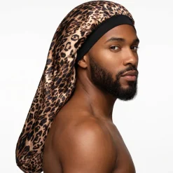 Satin Hair Bonnet voor Dreadlocks / Braids / Rasta - Leopard print Dreadsock / Satijnen Slaapmuts