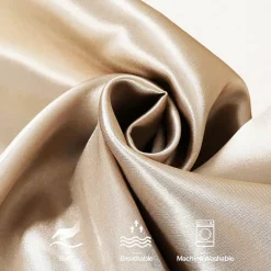 SATIN SET - Bescherm je haar & huid - Kaki Satijnen Slaapmuts + Satijnen kussensloop + Scrunchie