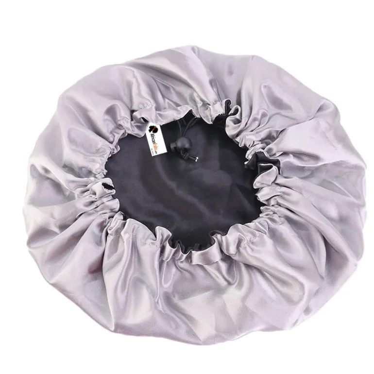 SATIN SET - Bescherm je haar & huid - Zwarte Satijnen Slaapmuts + Satijnen kussensloop + Scrunchie