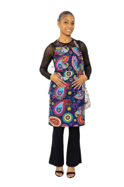Schort met Afrikaanse print - Blauw Roze Paisley