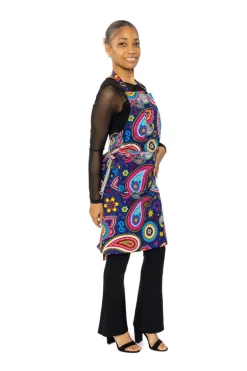 Schort met Afrikaanse print - Blauw Roze Paisley