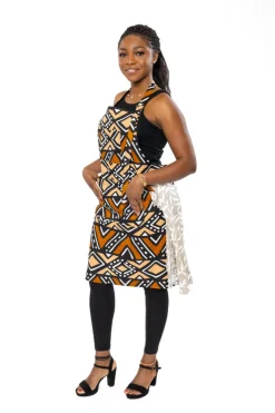 Schort met Afrikaanse print - Bruin Beige Bogolan