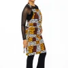 Schort met Afrikaanse print - Bruin Geel Kuba Blocks Congo