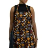 Schort met Afrikaanse print - Bruine Cross Bogolan