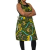 Schort met Afrikaanse print - Groen Geel Botanical Flow