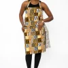 Schort met Afrikaanse print - Khaki Bogolan Mosaic