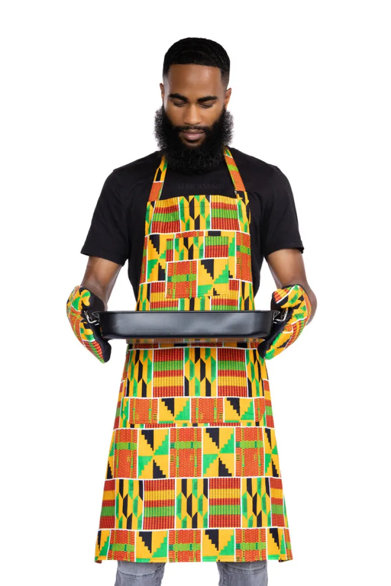 Schort met Afrikaanse print - Orange kente