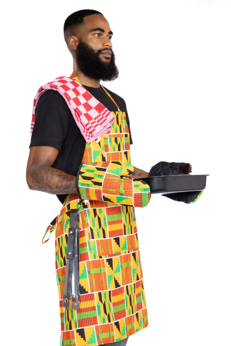 Schort met Afrikaanse print - Orange kente