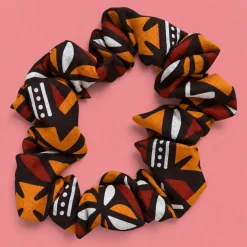 Scrunchie Afrikaanse print - Haaraccessoire - Bruin Bogolan