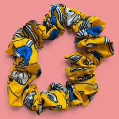 Scrunchie Afrikaanse print - Haaraccessoire - Geel Blauw