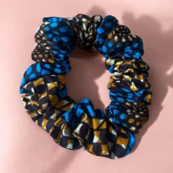Scrunchie Afrikaanse print - Haaraccessoire - Blauw dotted