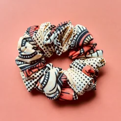 Scrunchie Afrikaanse print - Haaraccessoire - Zalm