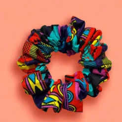 Scrunchie Afrikaanse print - Haaraccessoire - Paars / Roze Kente