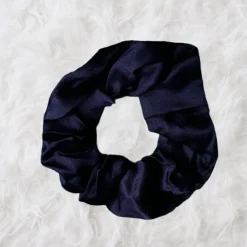 Scrunchie Satijn - Volwassenen Haaraccessoire - Donker blauw