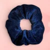 Scrunchie Velvet - Volwassenen Haaraccessoire - Navy Blauw