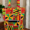 Shopper tas met Afrikaanse print - Geel Groene Kente - Herbruikbare Boodschappentas van katoen