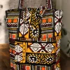 Shopper tas met Afrikaanse print - Gele Bogolan - Herbruikbare Boodschappentas van katoen