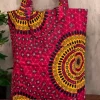 Shopper tas met Afrikaanse print - Rode Dotted Patterns - Herbruikbare Boodschappentas van katoen