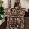Shopper tas met Afrikaanse print - Bruine X Bogolan - Herbruikbare Boodschappentas van katoen